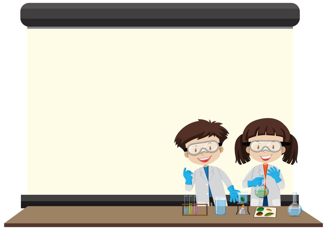 Science Frame Template with Kids vector