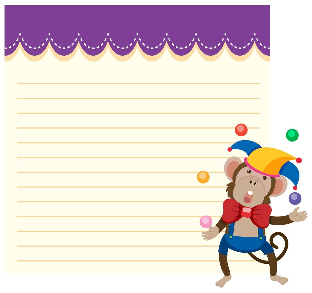 A monkey on note template vector