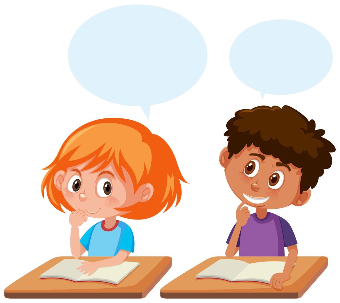 Students talking in the classroom vector