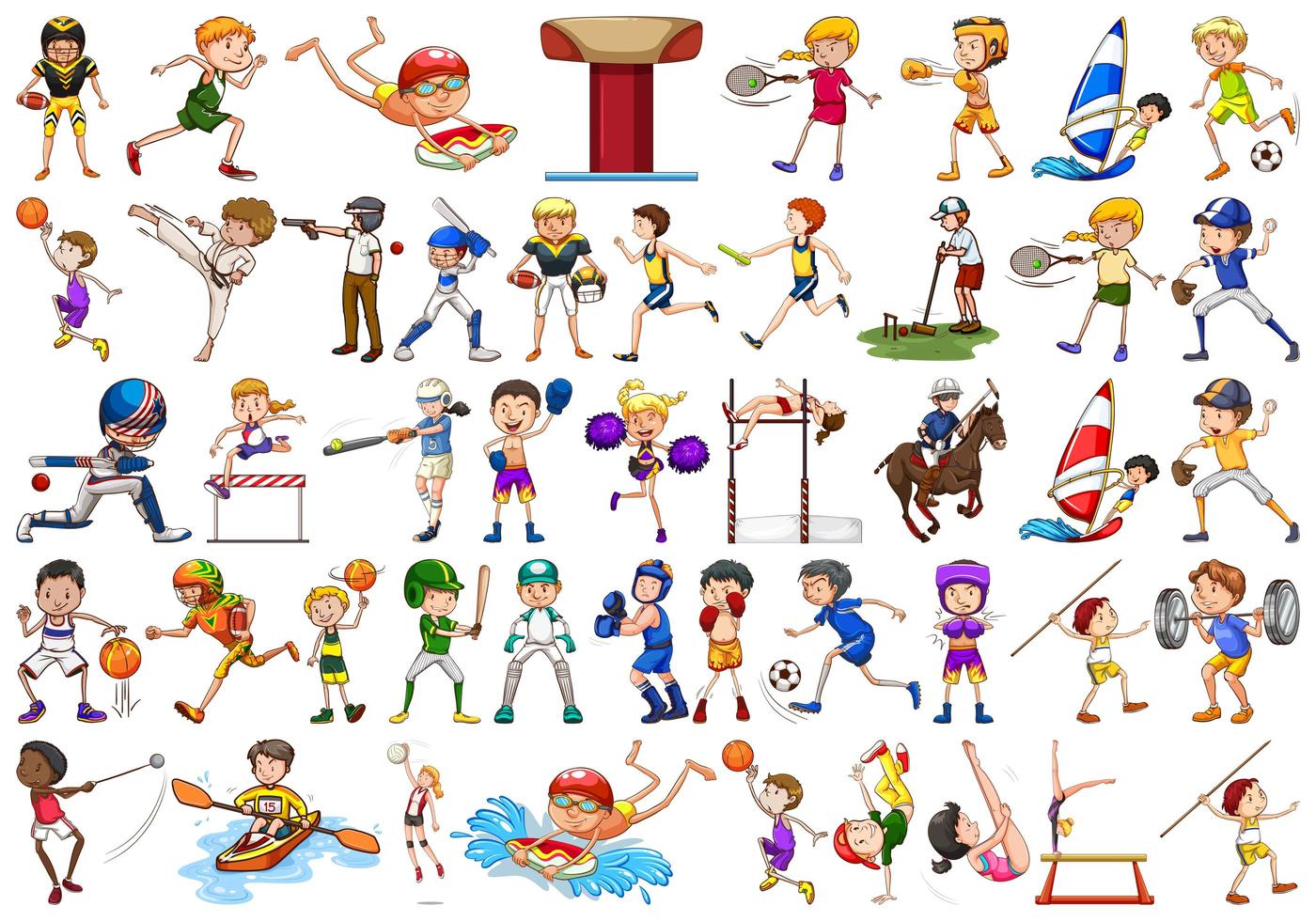 Kids Sports Activities Set vector