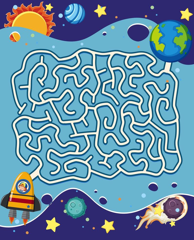 A space maze puzzle game vector