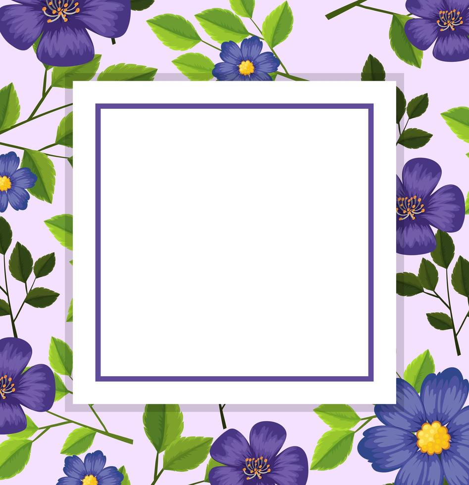 Plantilla de tarjeta de flor morada vector