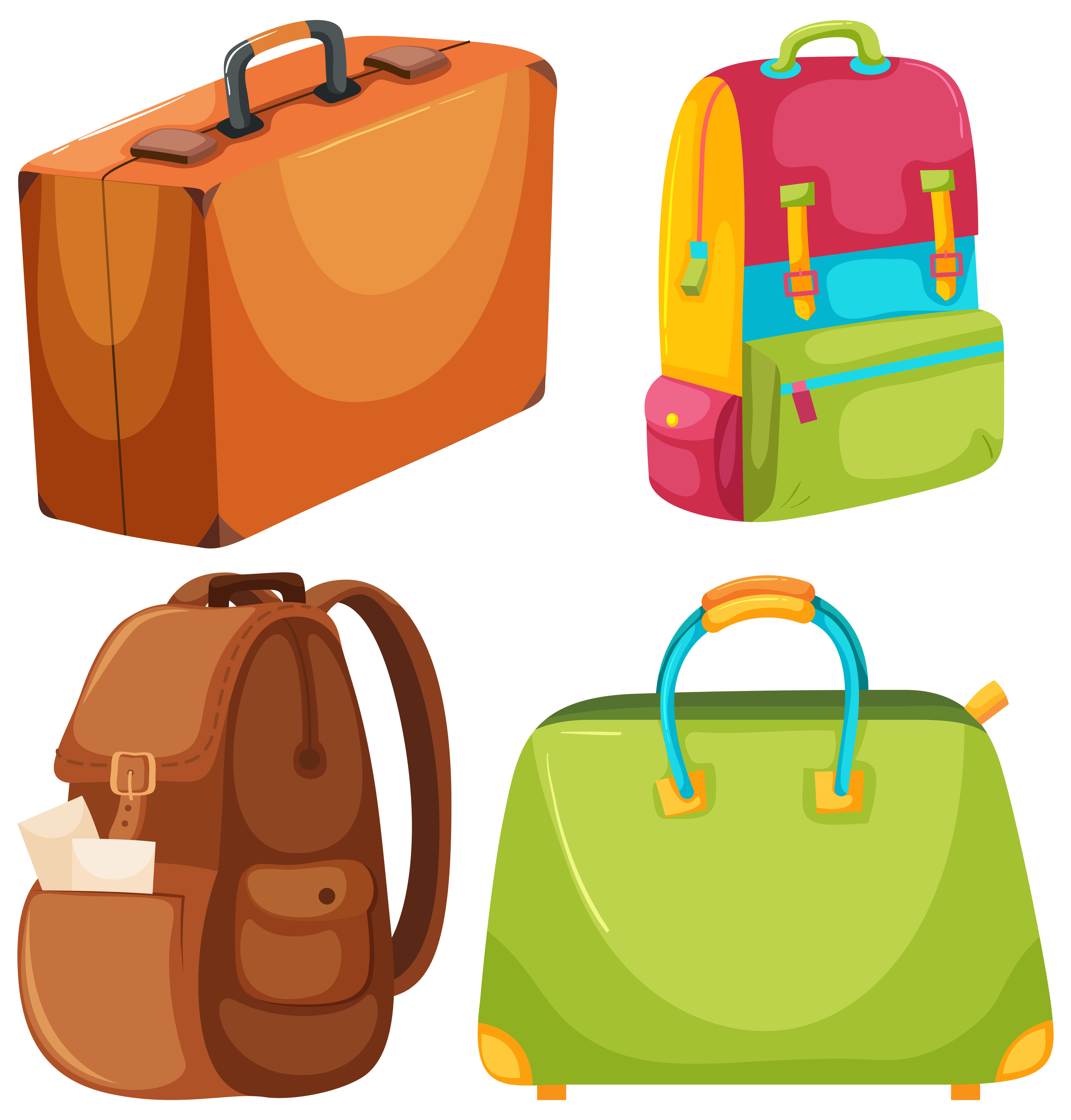 A Set of Travel Bag 696112 Vector Art at Vecteezy