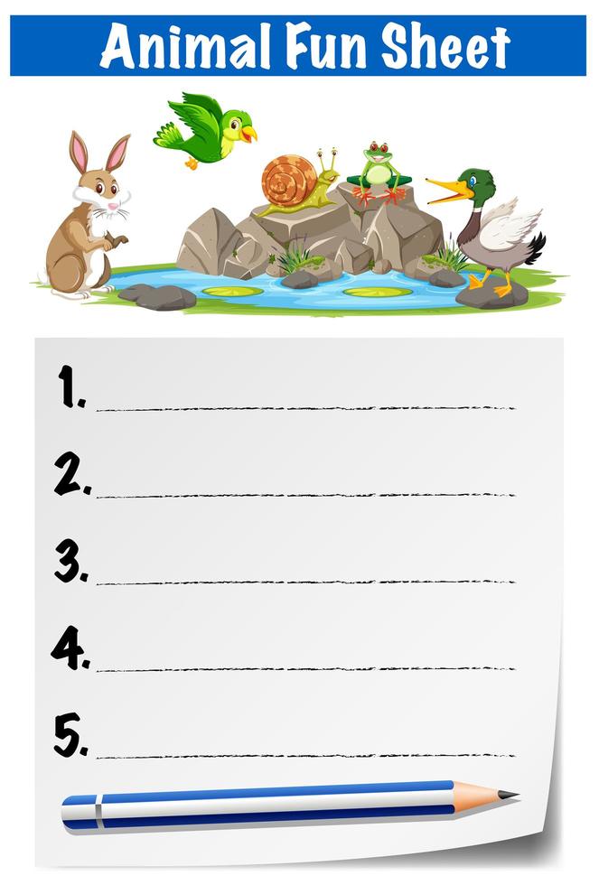 Wild animal fun sheet