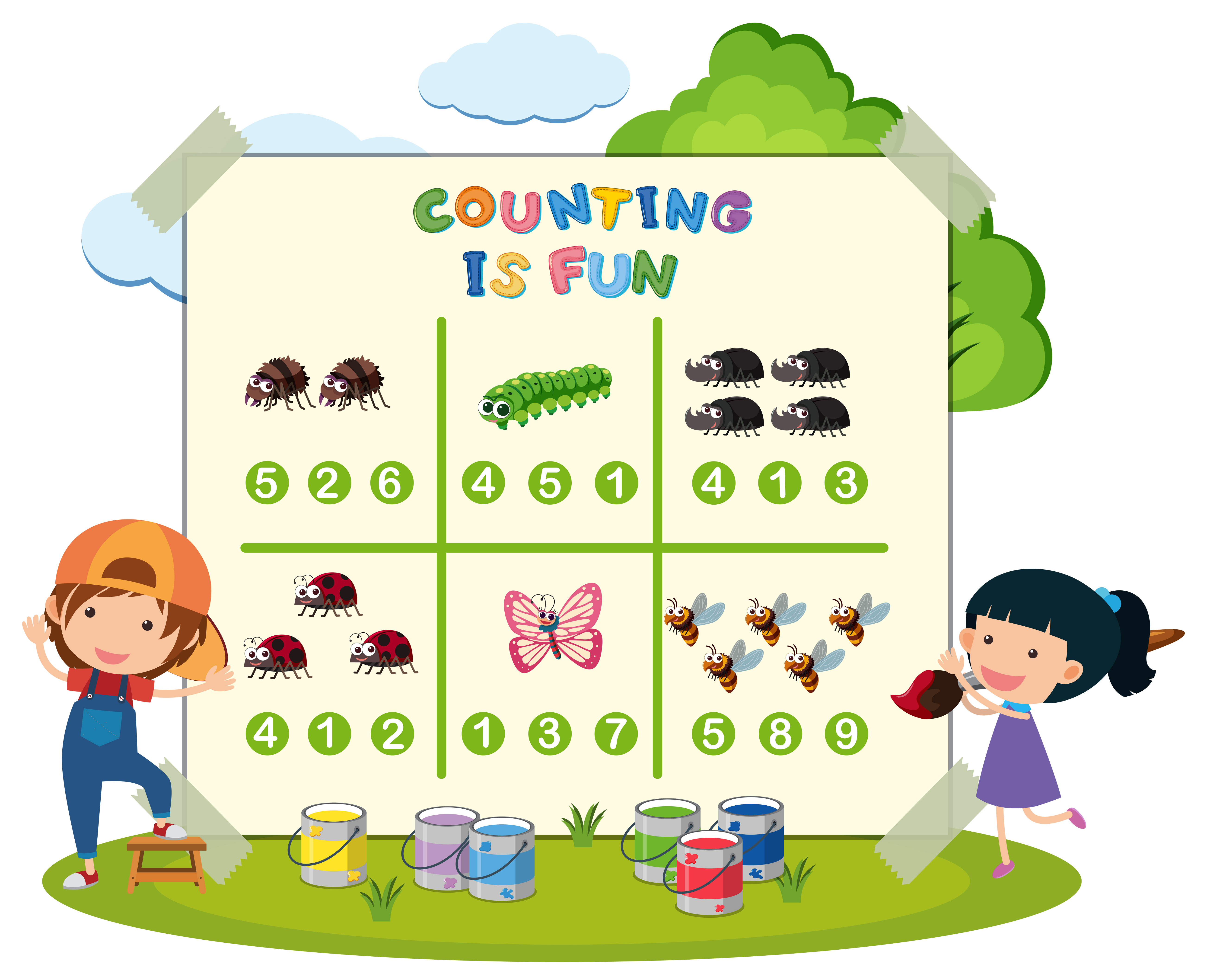 Be o counting. Центр математики насекомые. counting. count vector. count cartoon.