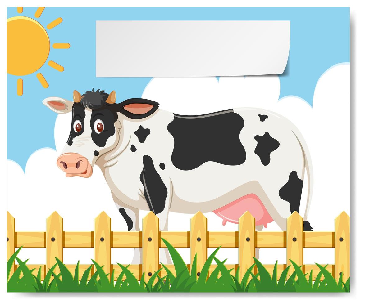 A cow in the farm  vector