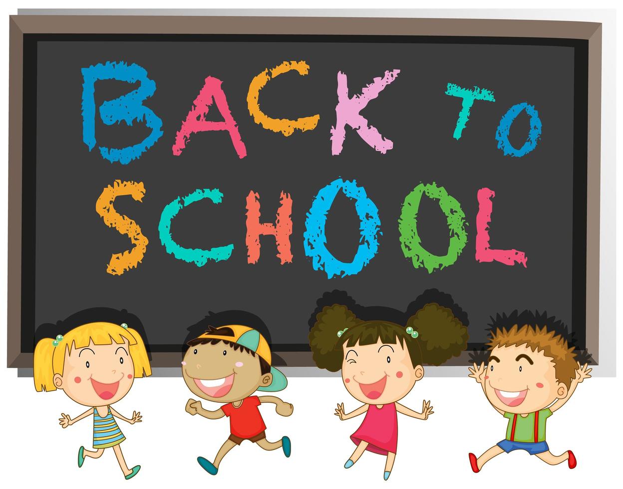 Back to School Message on Chalkboard vector
