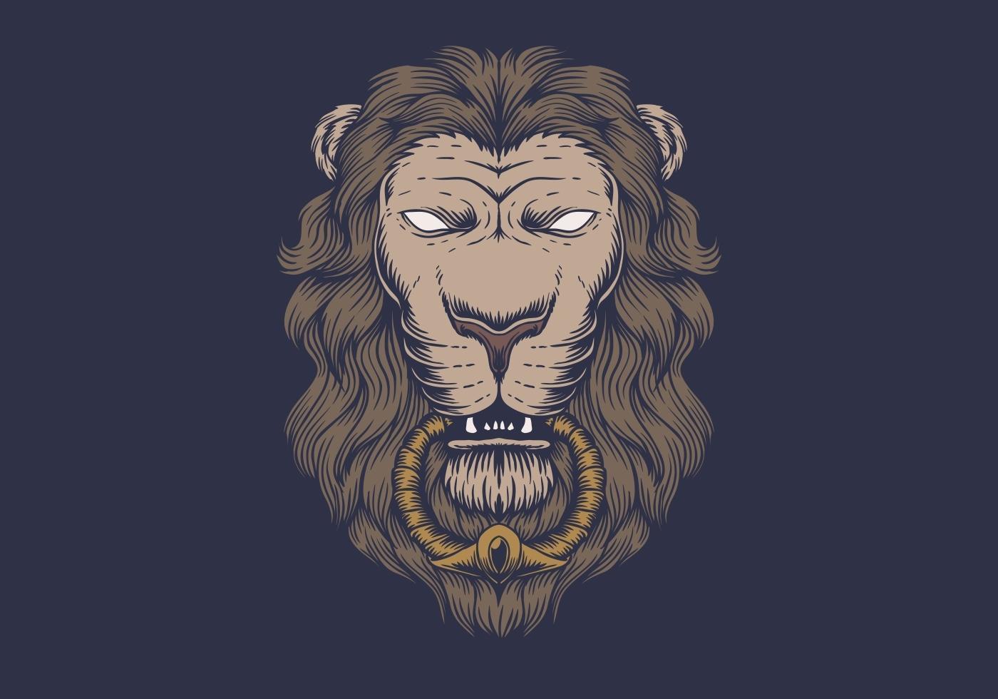 Lion head classic design vector