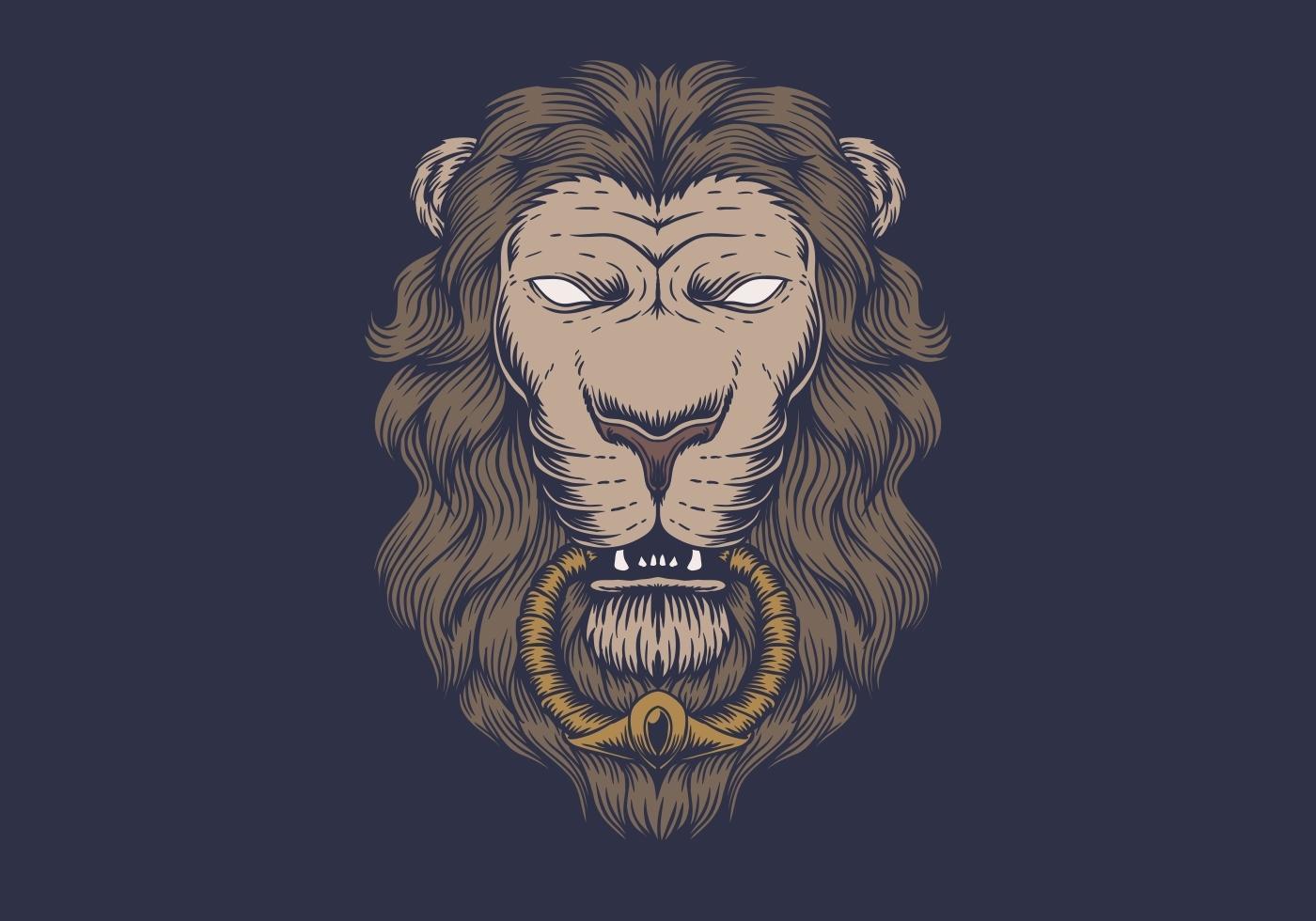 Lion head classic design vector