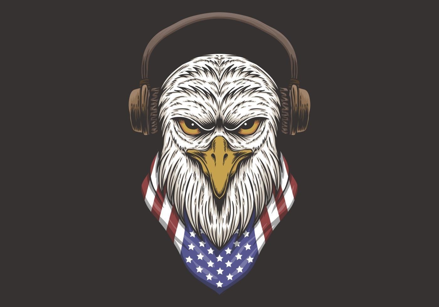Diseño de Eagle Head USA vector