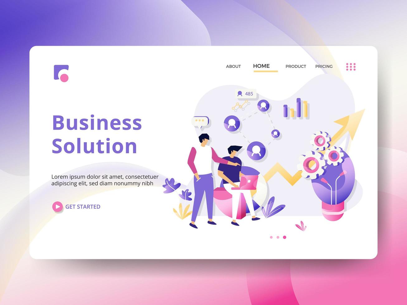 Business Solution Landing Page vector