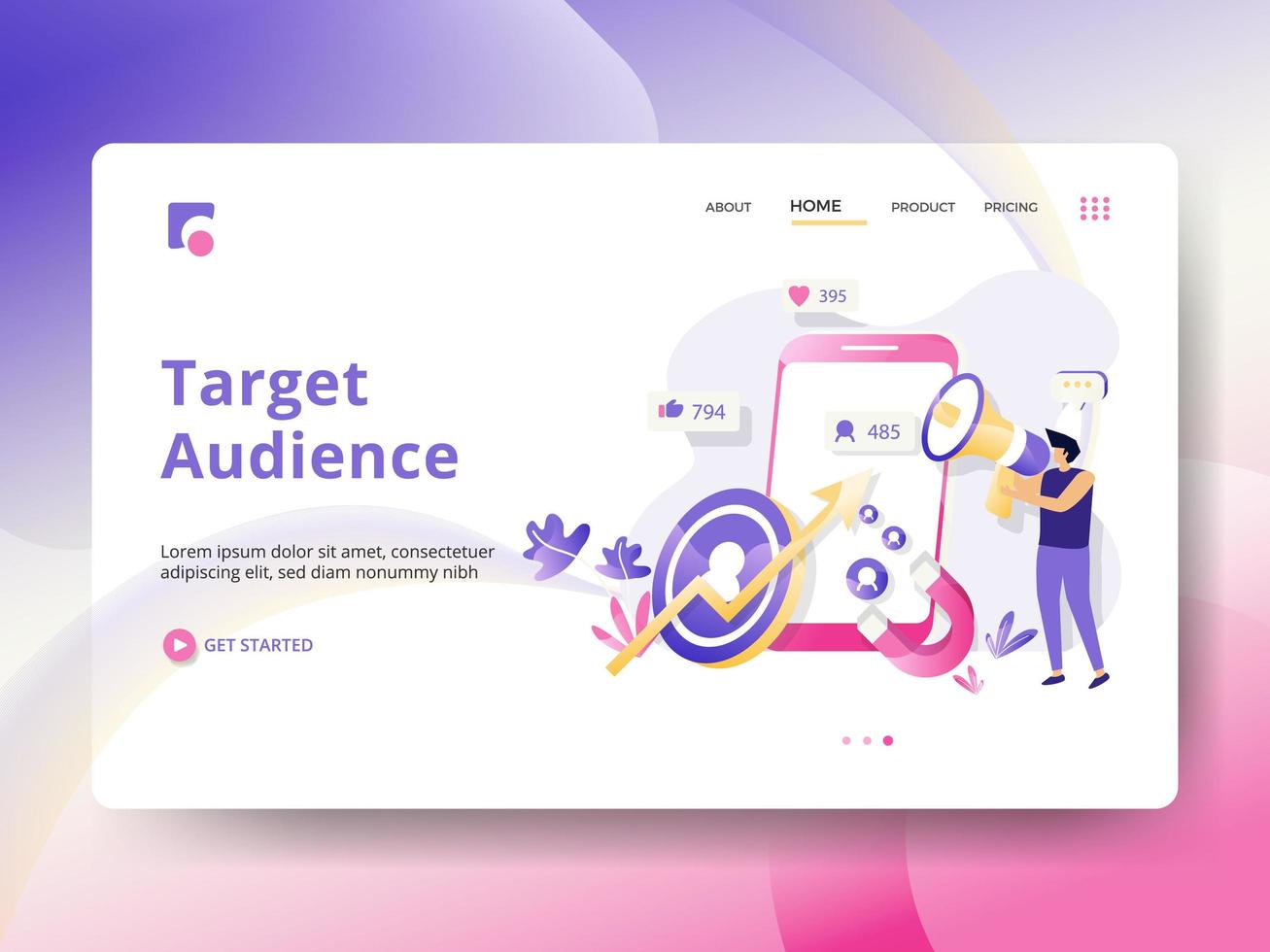 Target Audience Landing Page vector