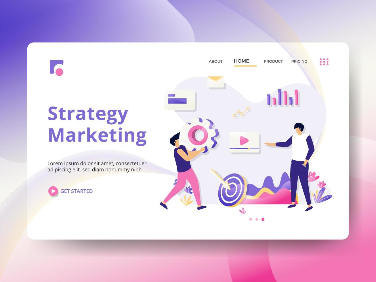 Strategy Marketing Landing Page vector