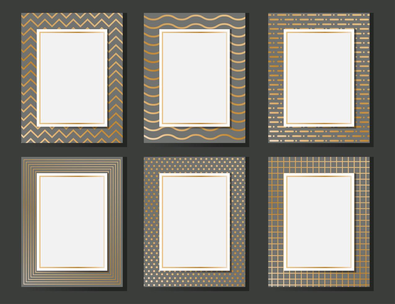 Gold Patterned Luxury Blank Template Set vector