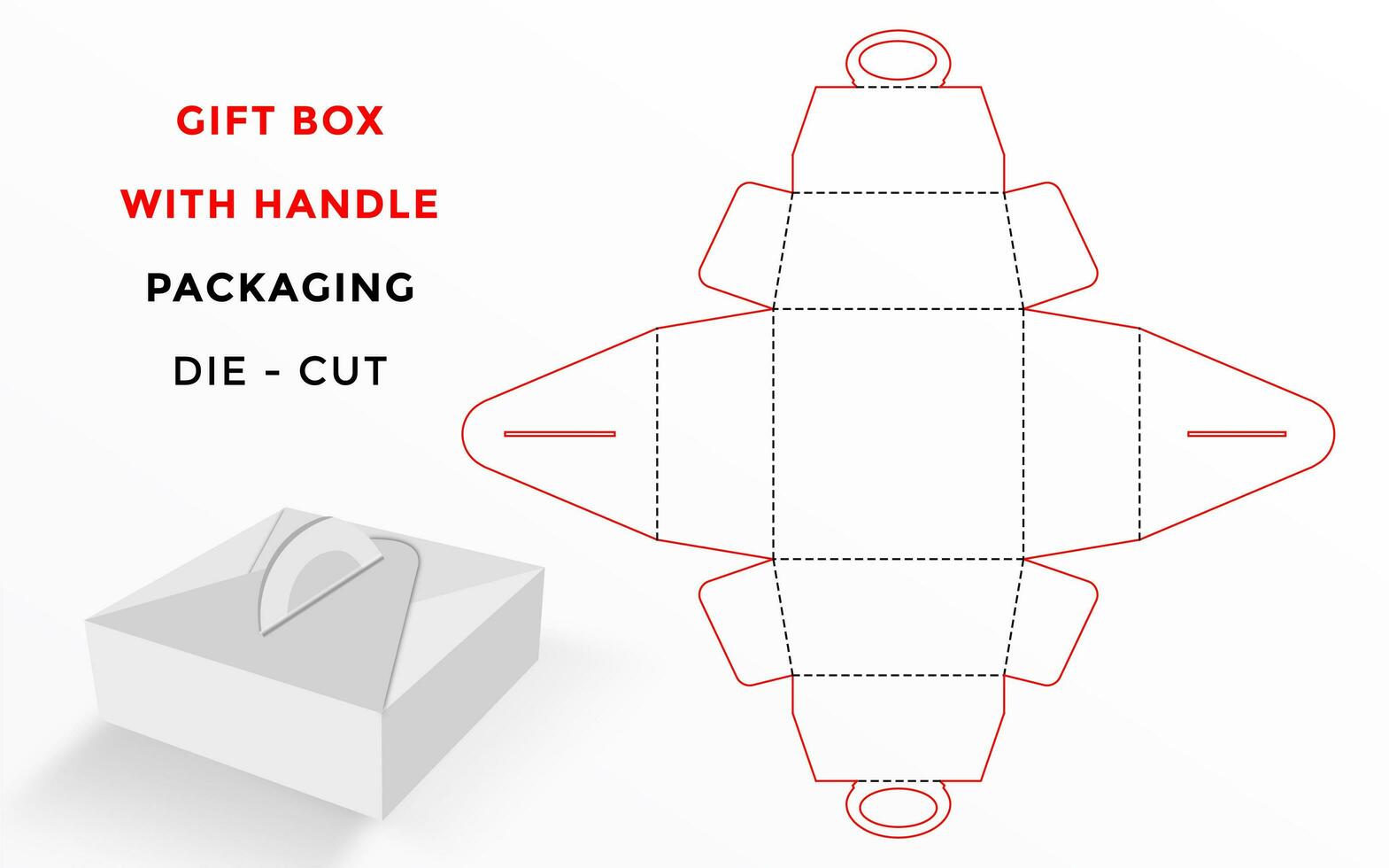 Die Cut Template for Gift Box with Handle vector