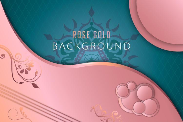 Blue With Rose Gold Gradient Background vector
