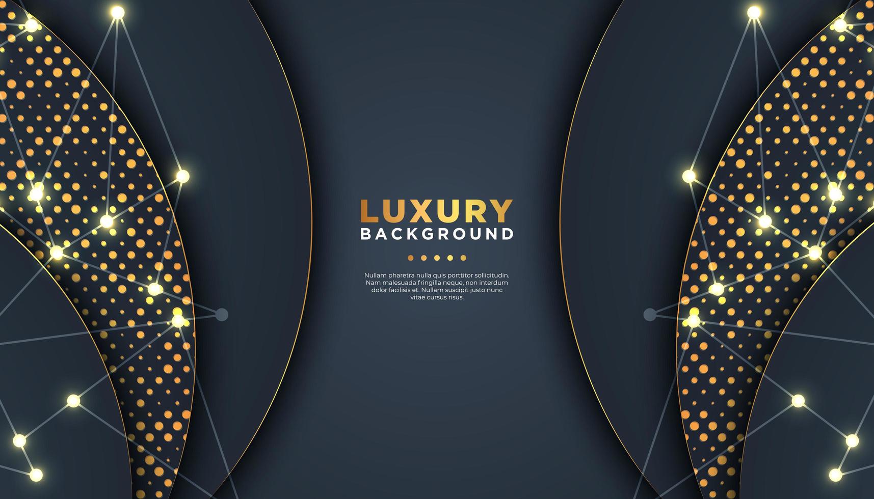 Dark Curved Layers with Gold Dots Background   vector