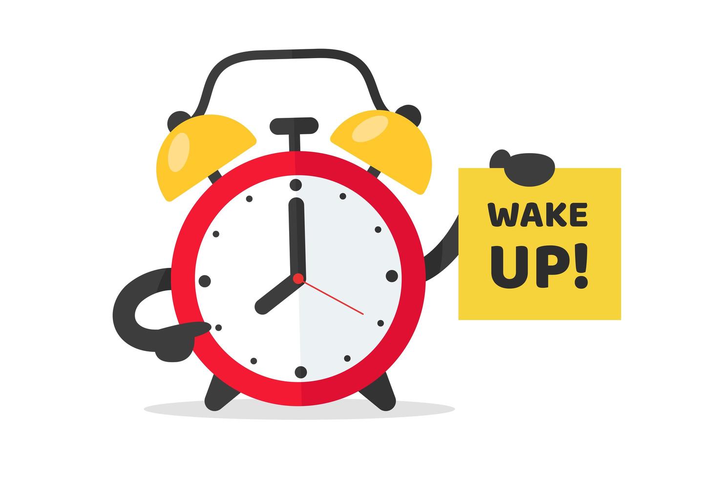 Alarm clock to wake up to work. vector