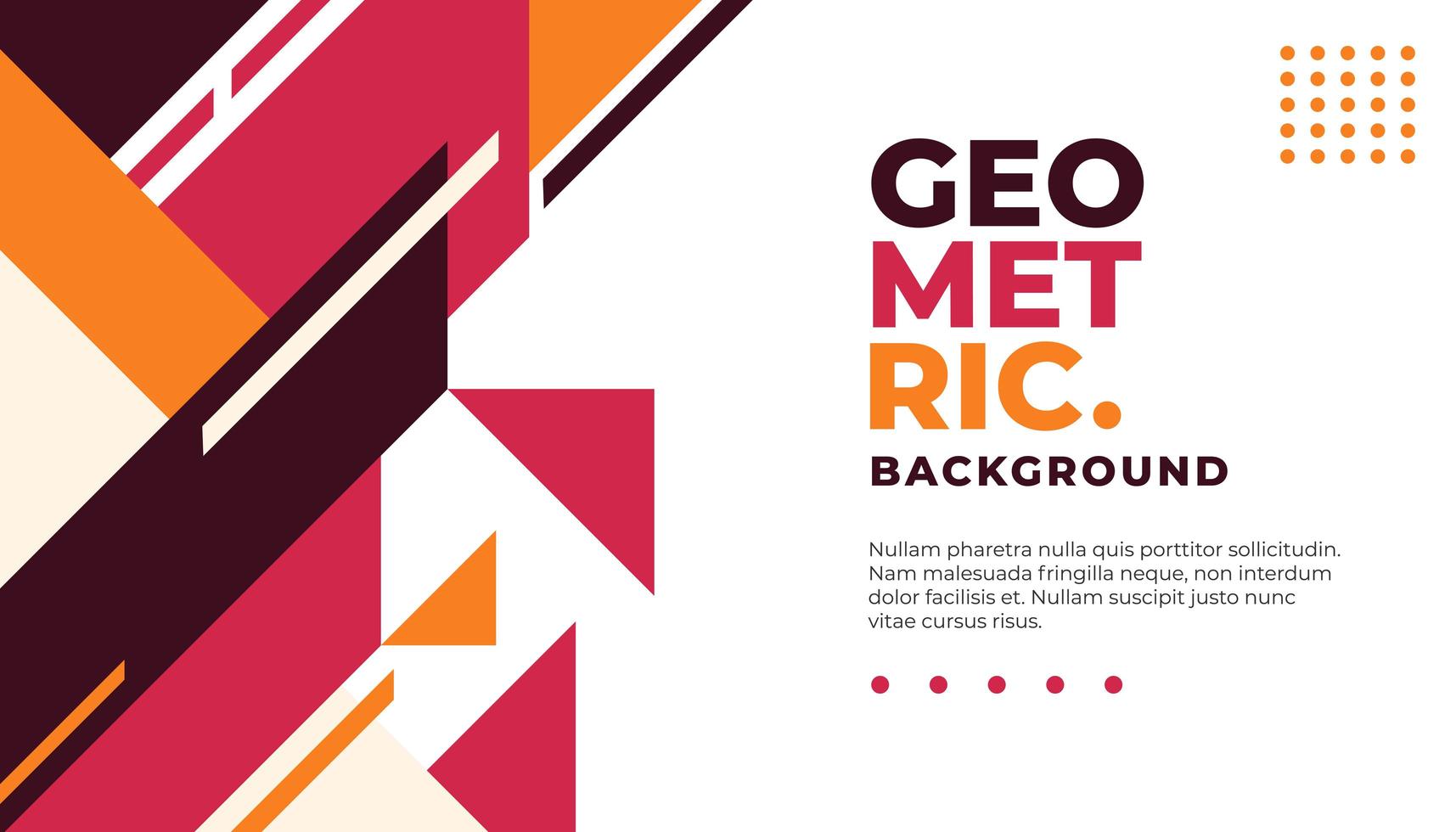 Minimal red and orange geometric background vector