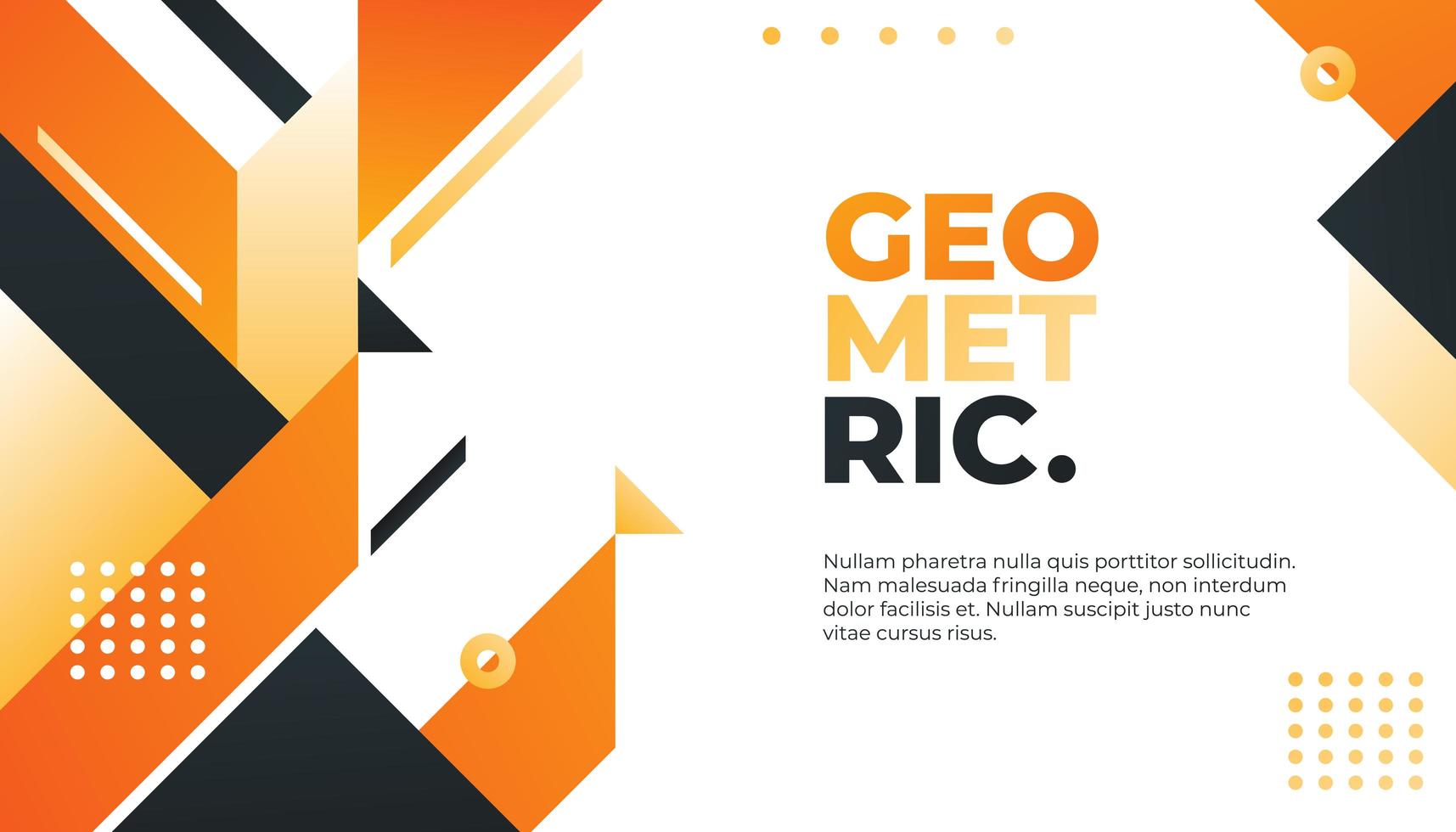 Mínimo fondo geométrico naranja y negro vector