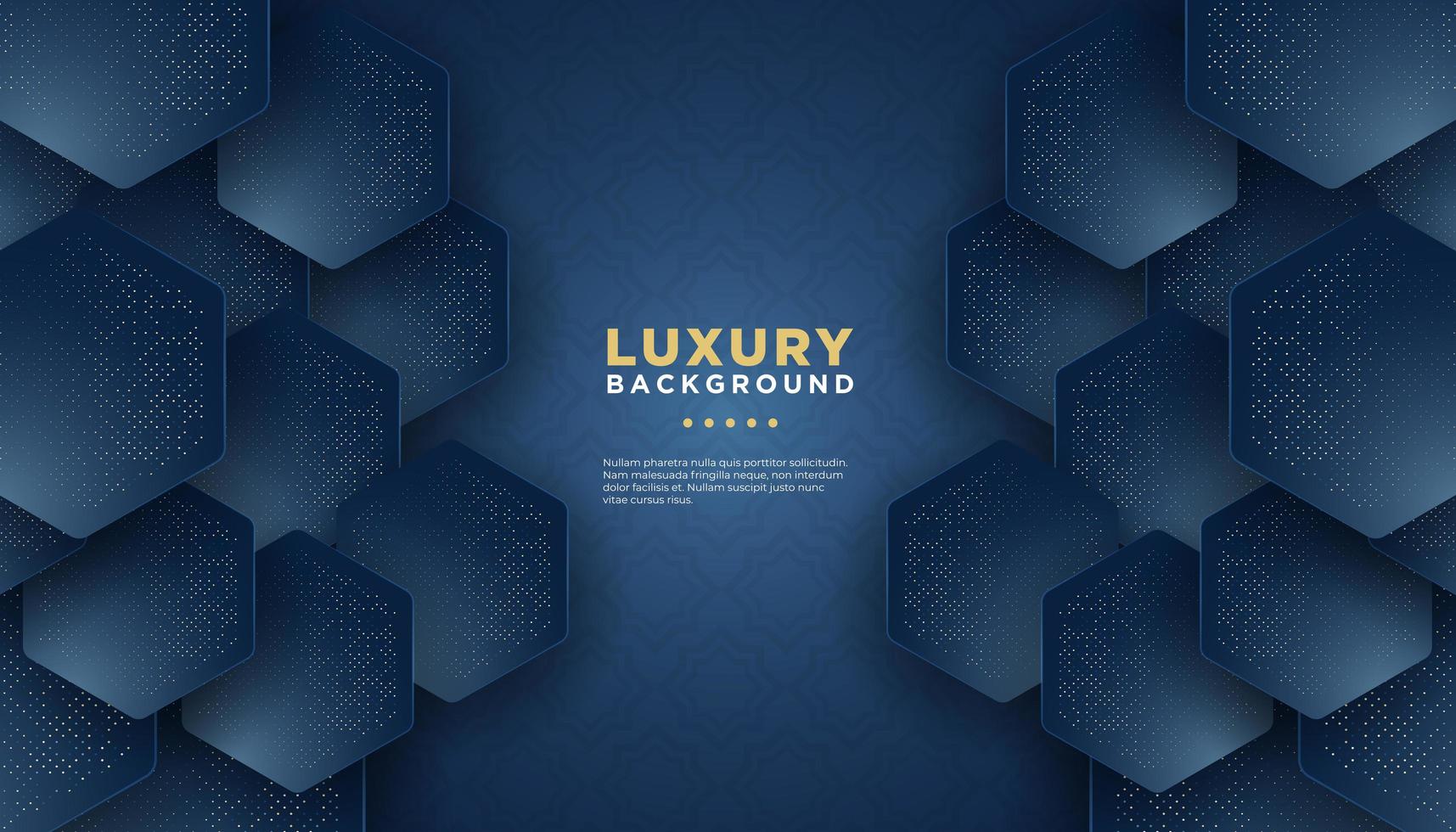Dark background with dotted overlapping hexagonal tiles vector