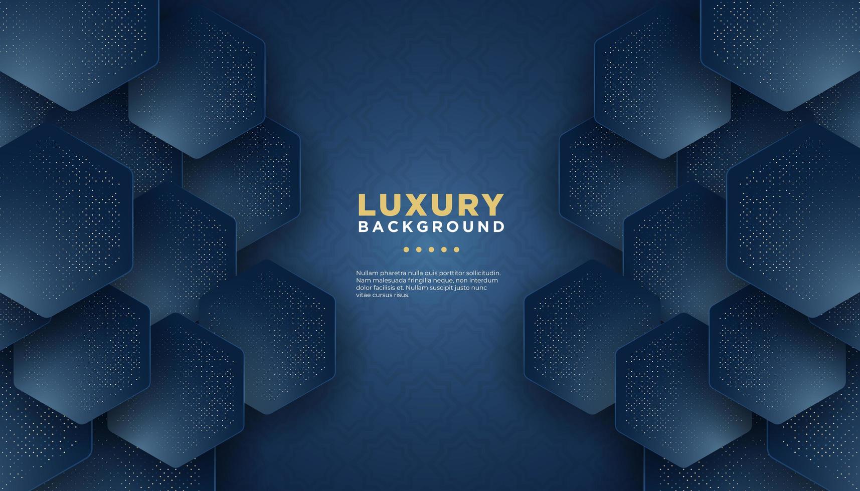 Dark background with dotted overlapping hexagonal tiles vector