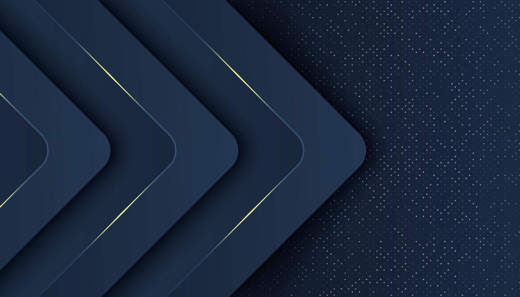 Navy background with overlapping arrow layers vector