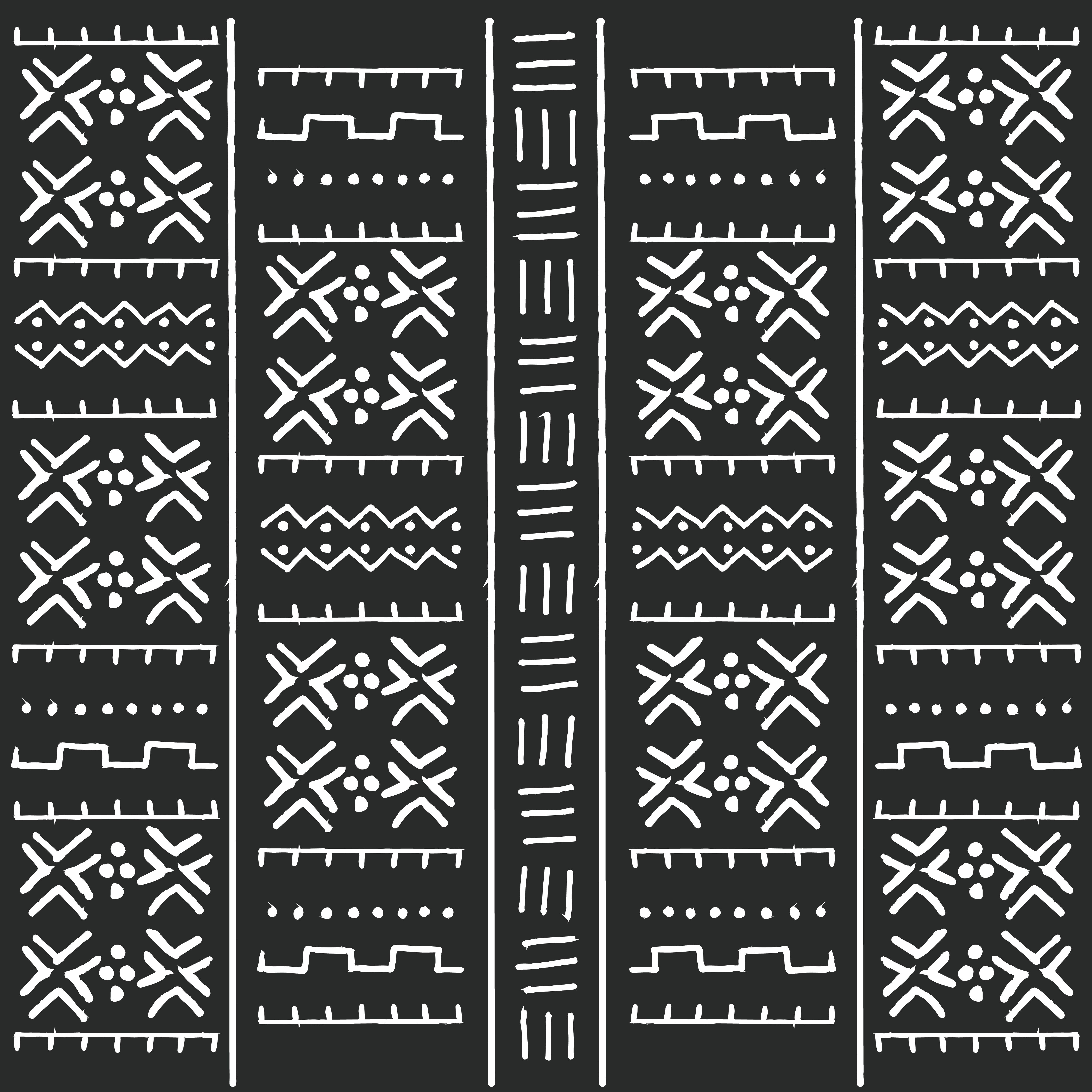 Black and white tribal ethnic pattern with geometric elements 696352