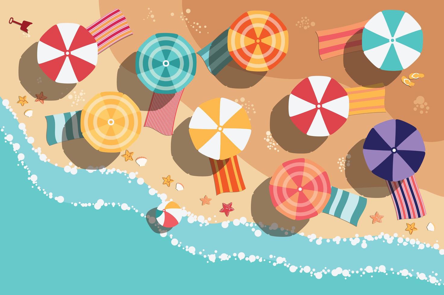 Summer Beach Flat Design vector
