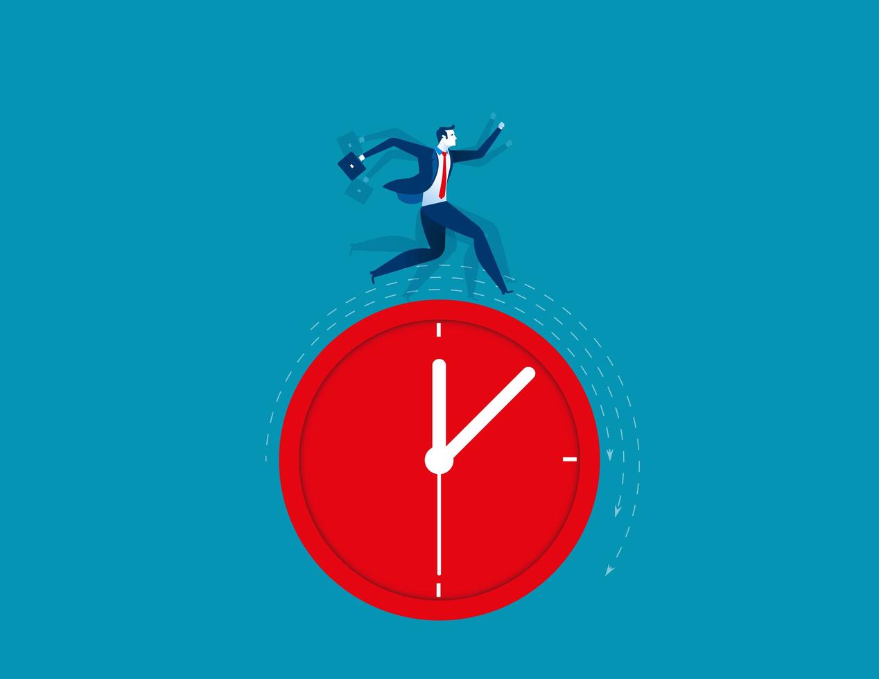 Businessman Running on Clock  vector