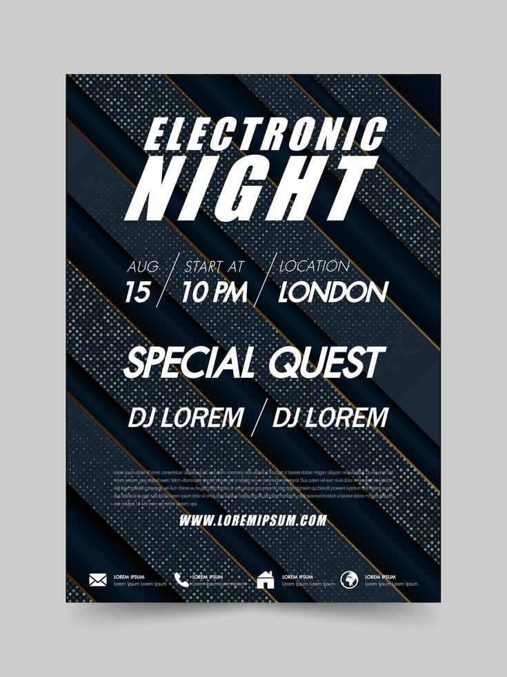 Electronic Music Festival and Club Party Flyer vector