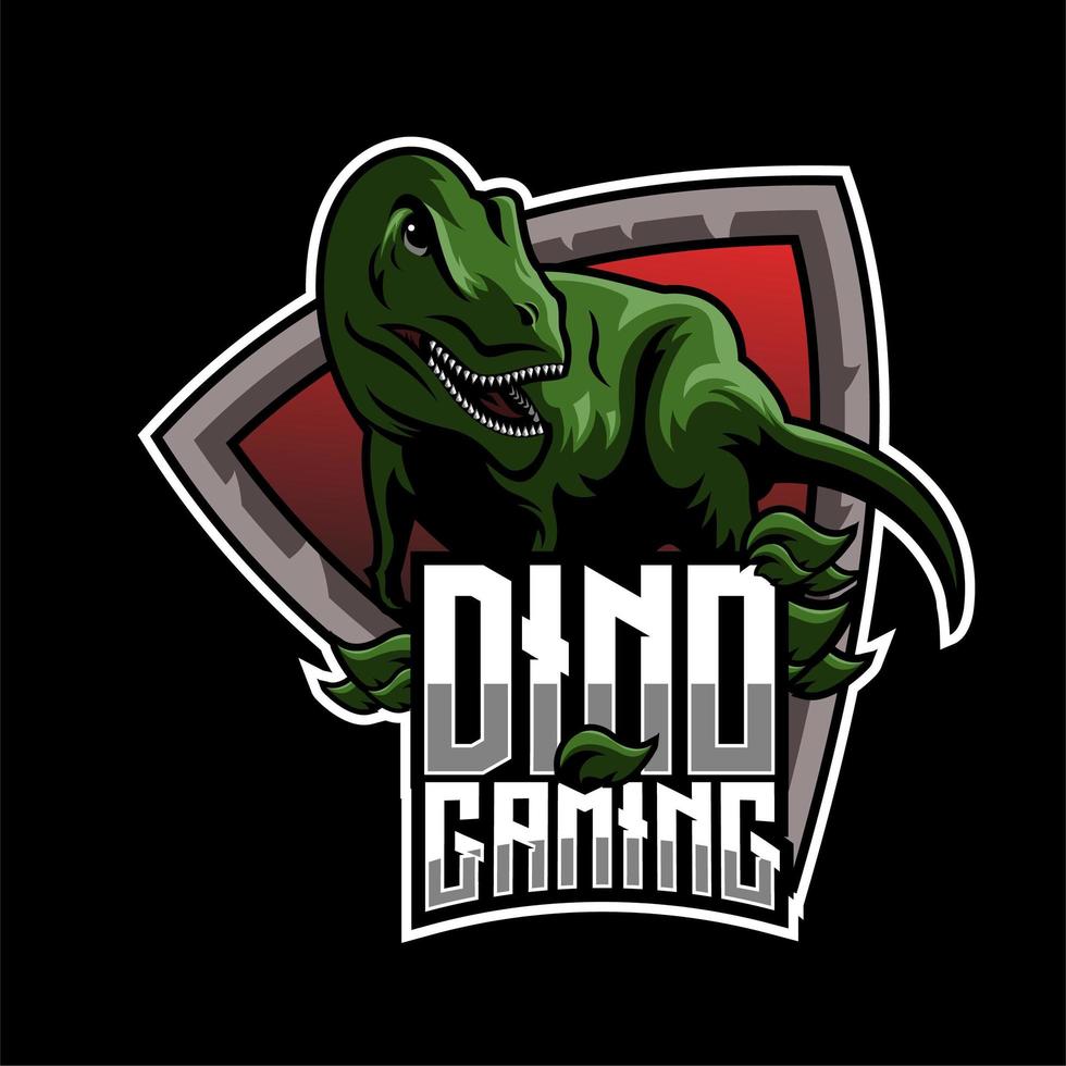 Mascota del equipo Dino Gaming vector