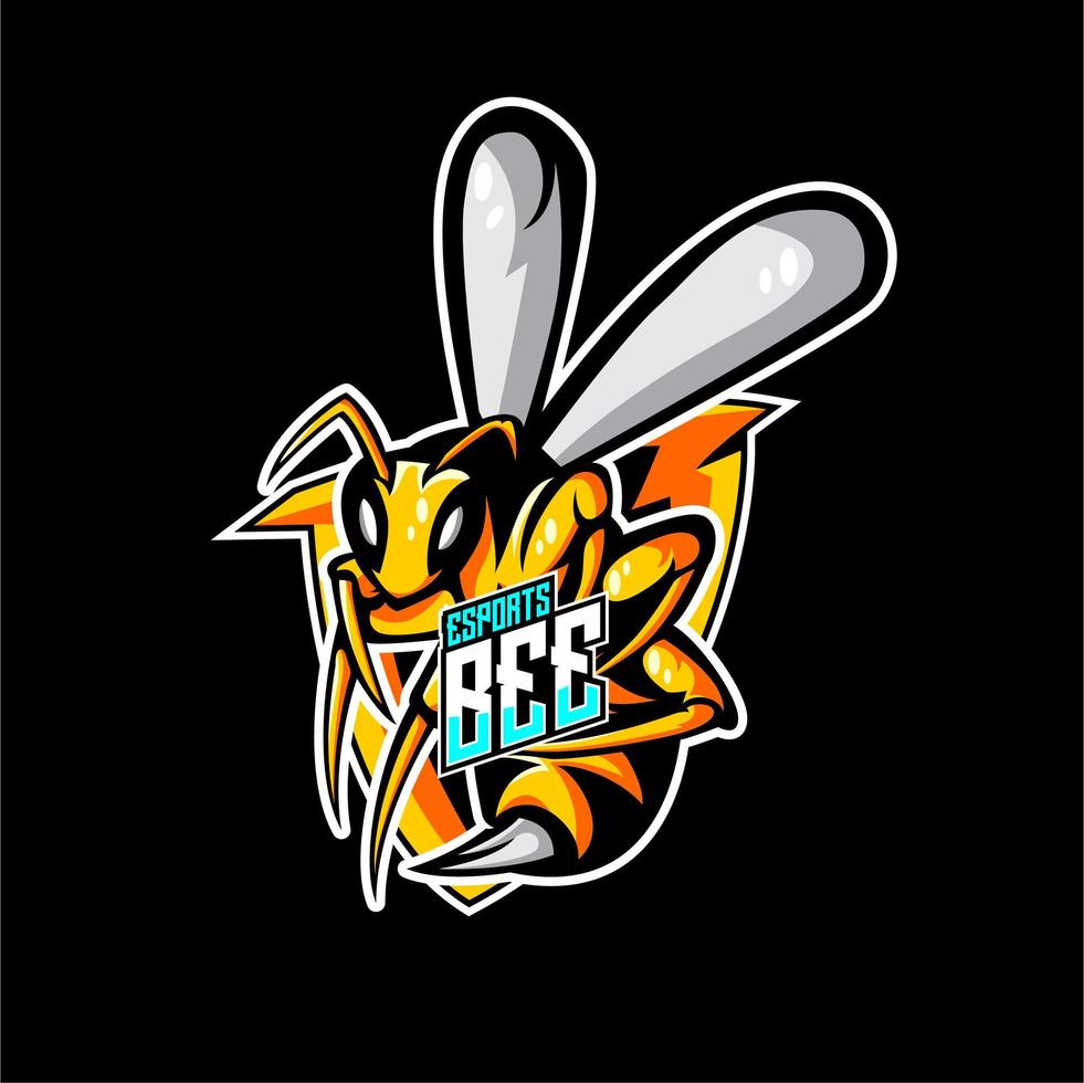 Emblema de la mascota de abeja vector