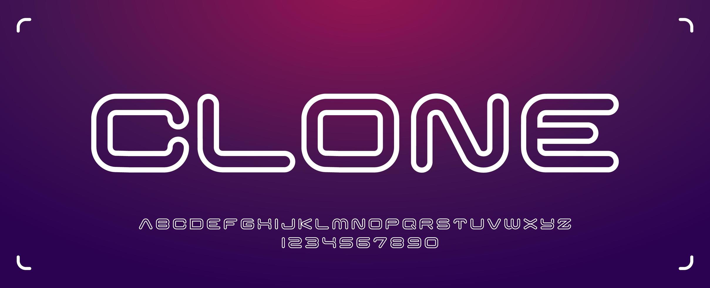 Futuristic Rounded Typeface in Minimalist Style vector