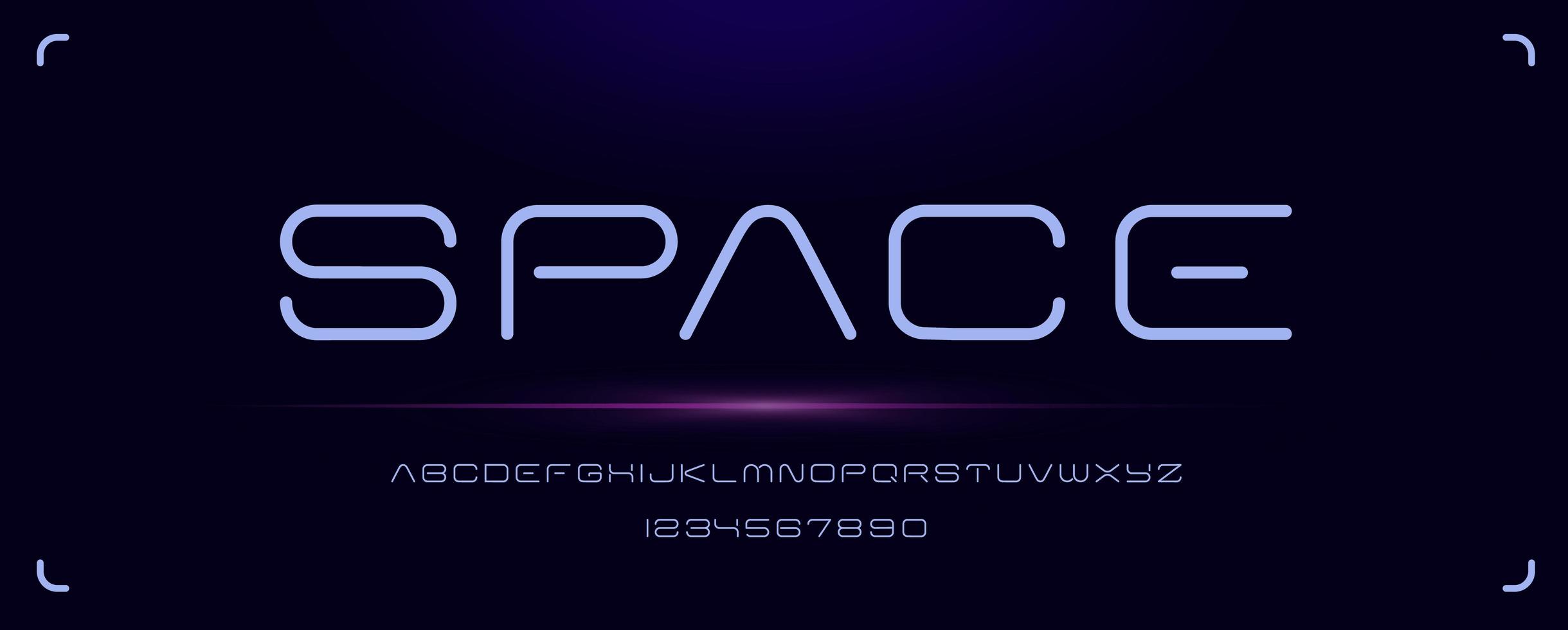 Futuristic Space Minimal Font vector