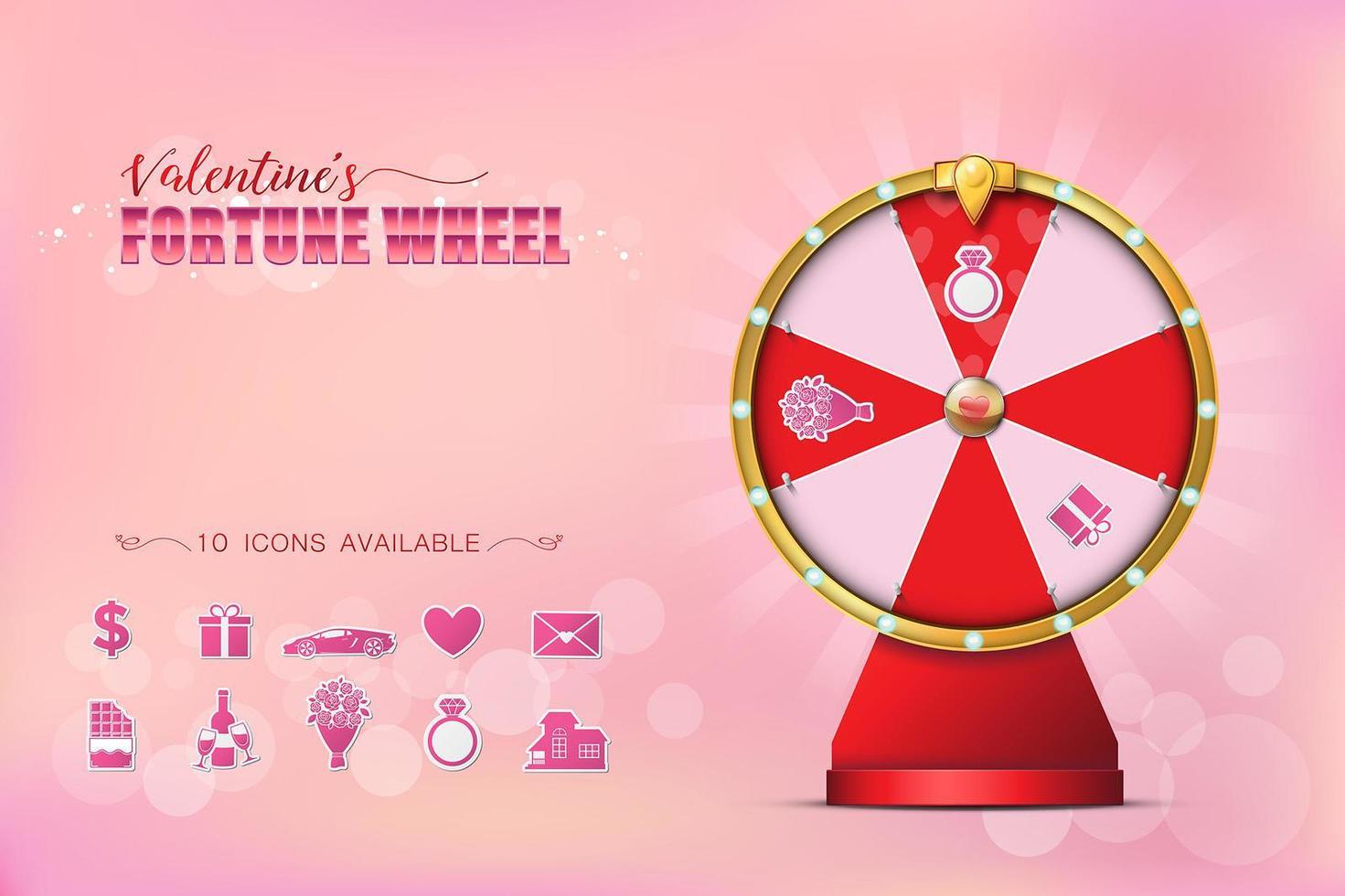 Valentine Spinning Fortune Wheel vector