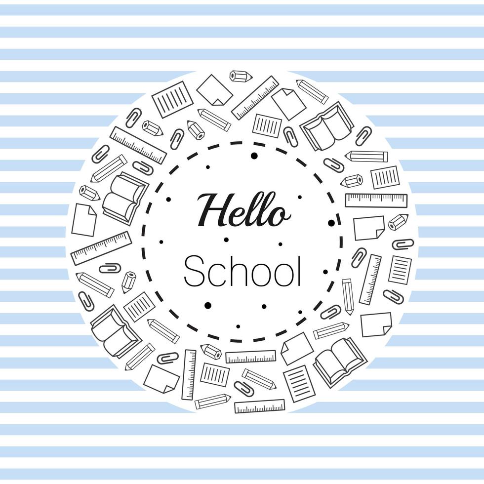 Back to School Stationery Striped Background vector