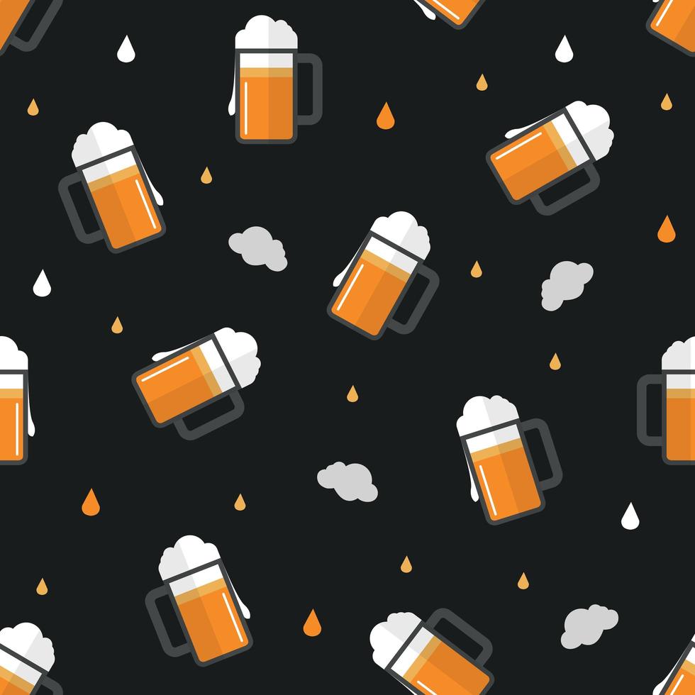 Seamless Mugs of Beer Pattern vector