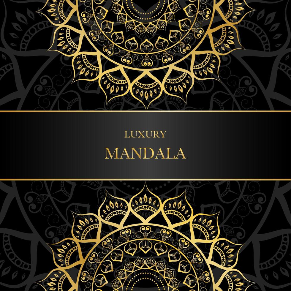 Golden Split Design Mandala with Copy Space vector