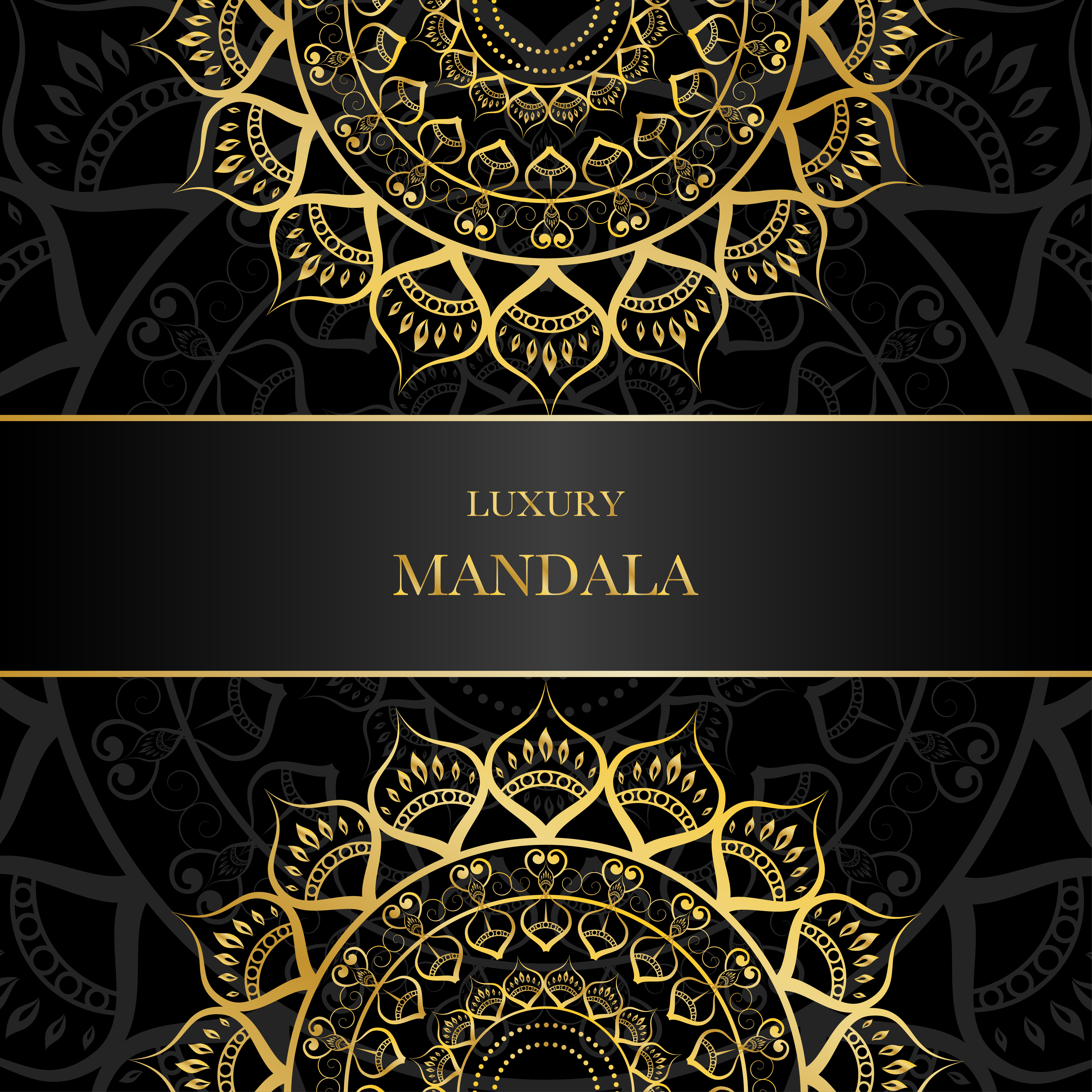 Download Golden Split Design Mandala with Copy Space - Download Free Vectors, Clipart Graphics & Vector Art