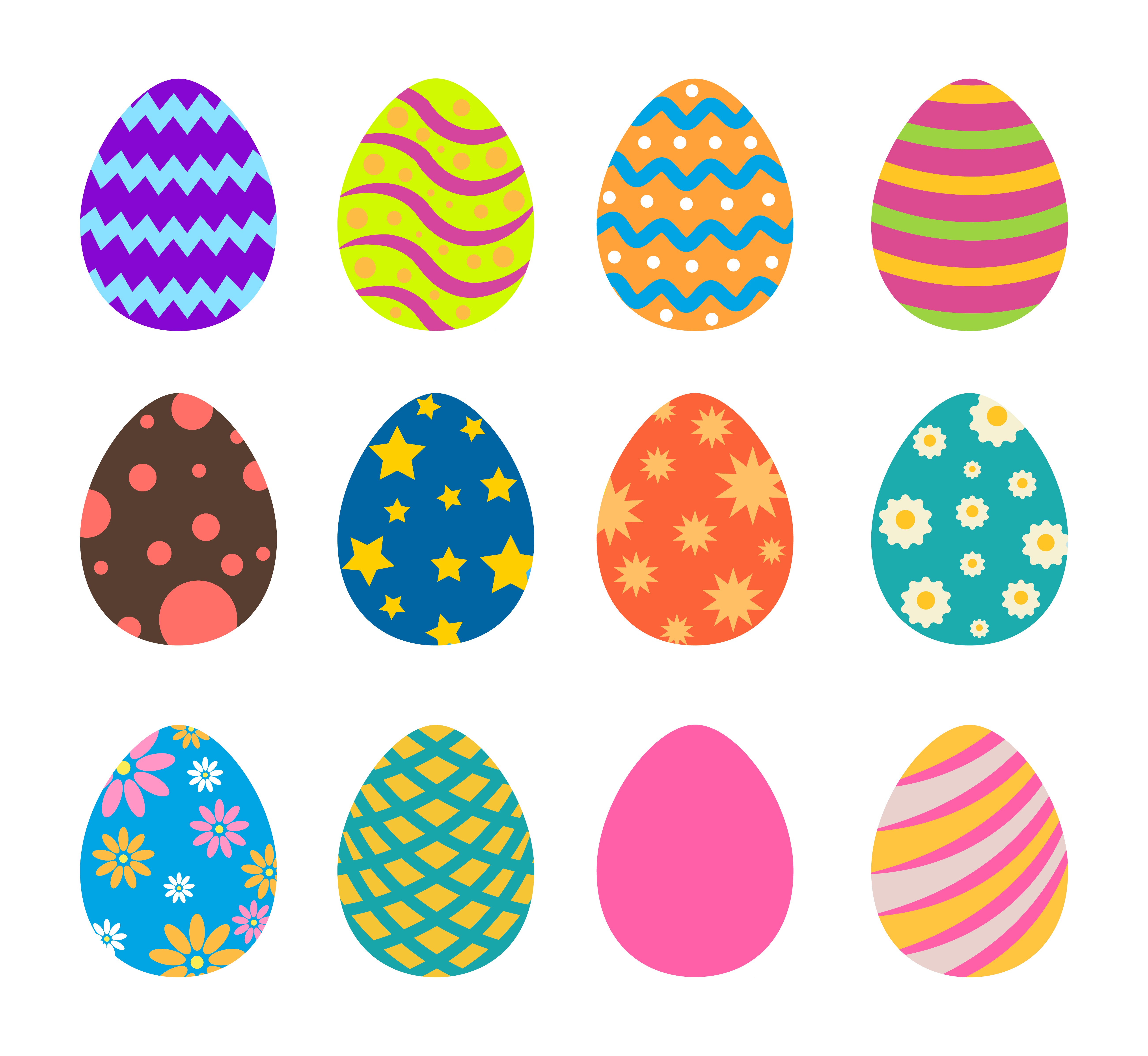 Collection of Colorful Patterned Easter Eggs 696795 Vector Art at Vecteezy