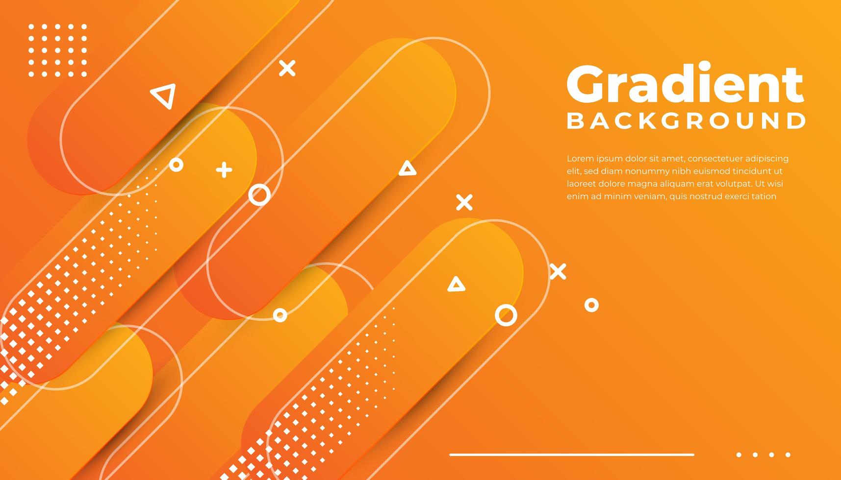 Orange Rounded Geometric Shapes Background vector