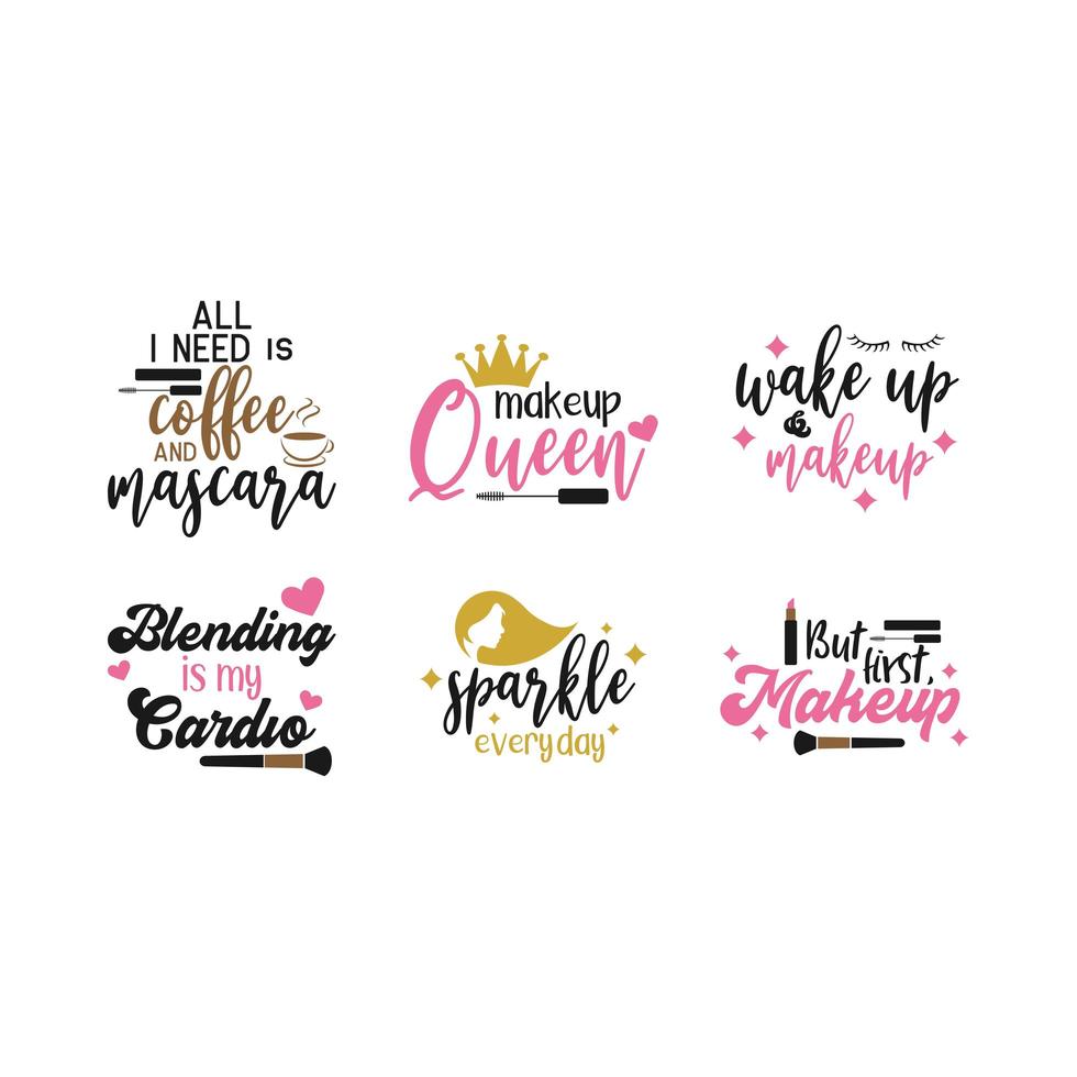 Makeup Quotes Collection vector