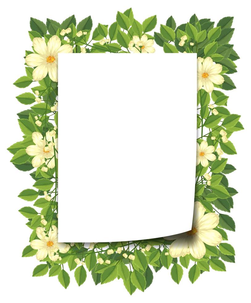 Beautiful flower frame template vector