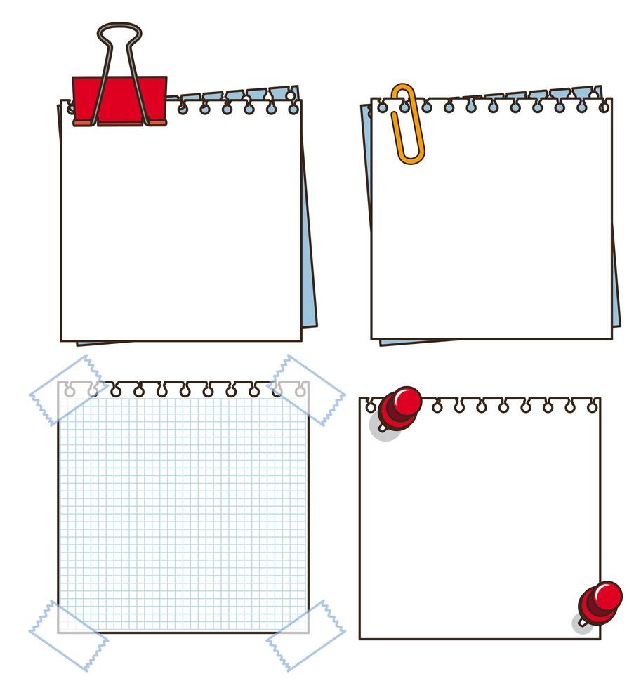 Paper Note on White Background vector