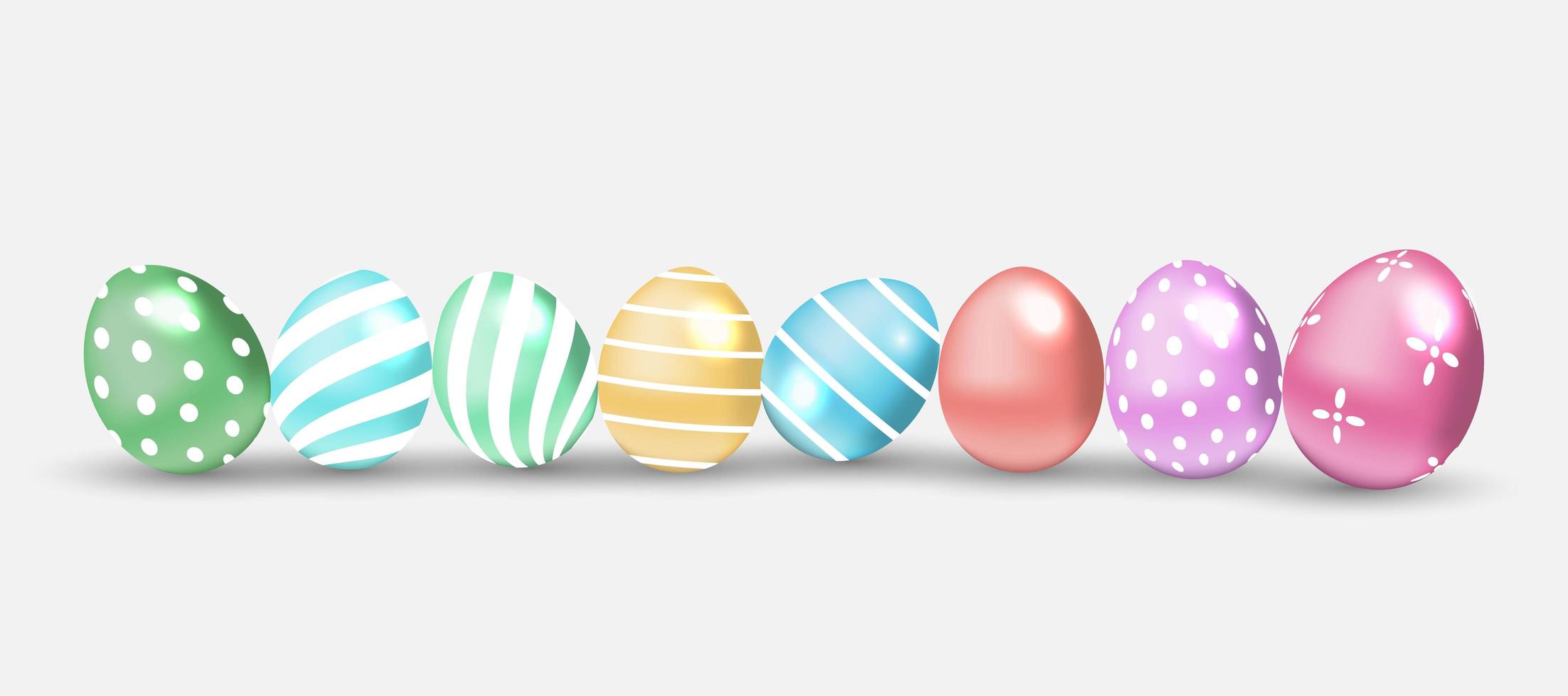 huevos de pascua decorados vector