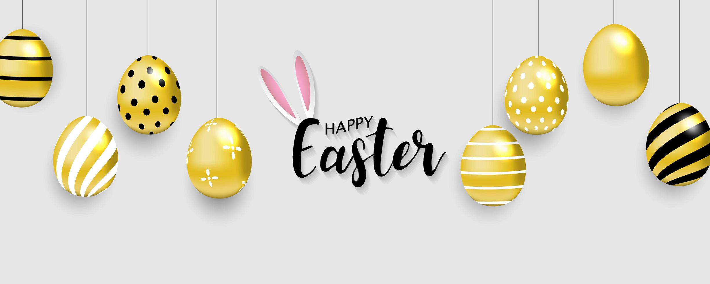 feliz fondo de pascua banner vector