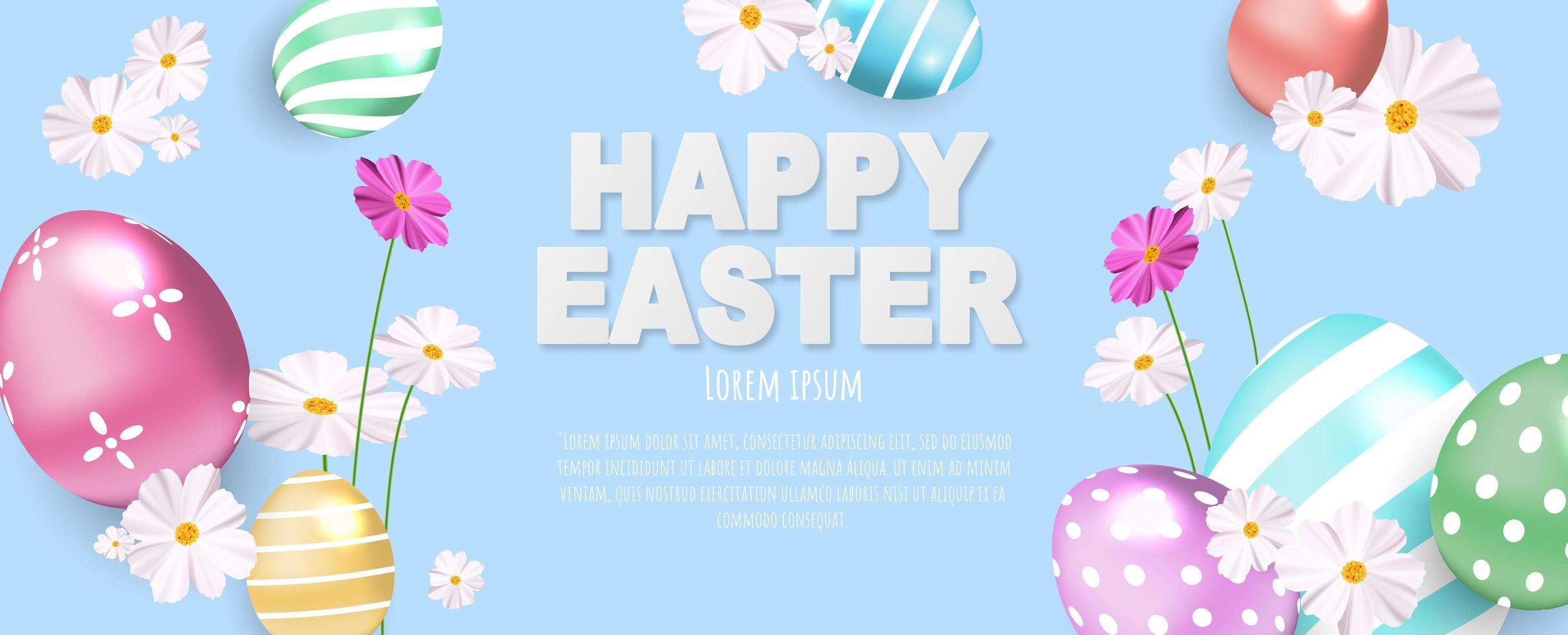 Happy Easter Colorful Banner vector