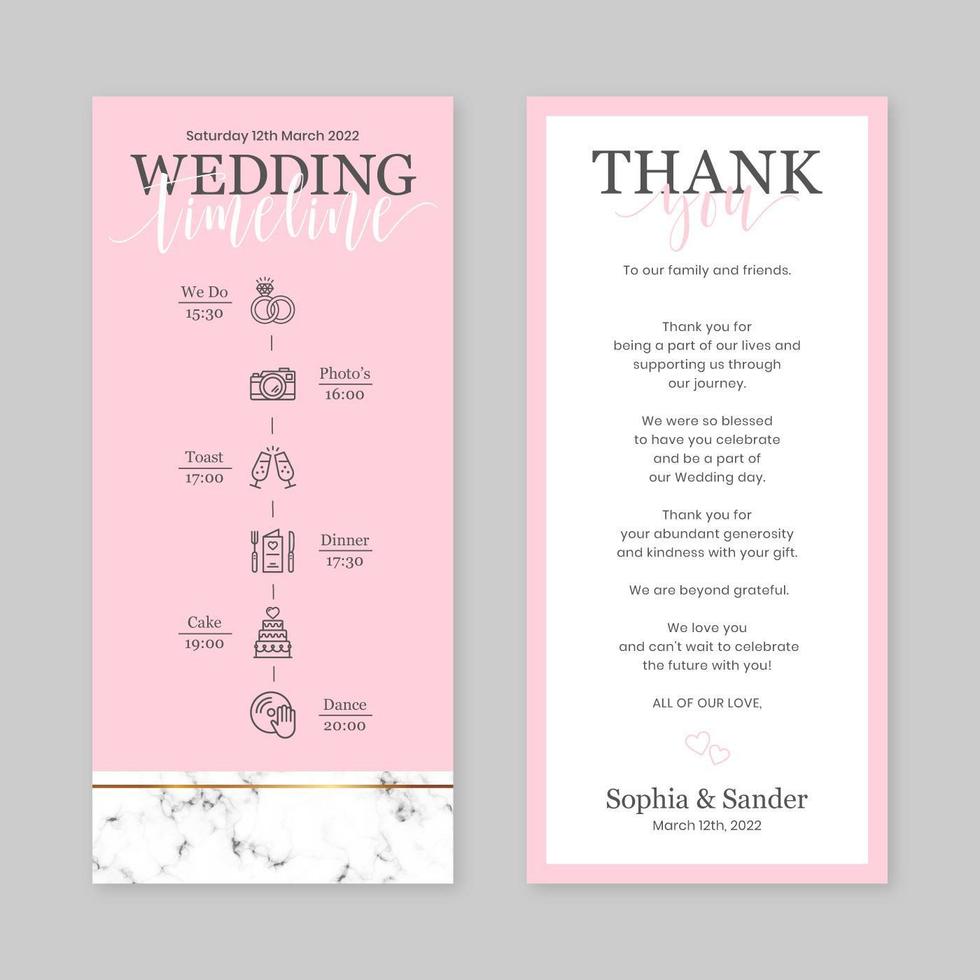 Wedding Timeline Card Vertical Template - Download Free ...