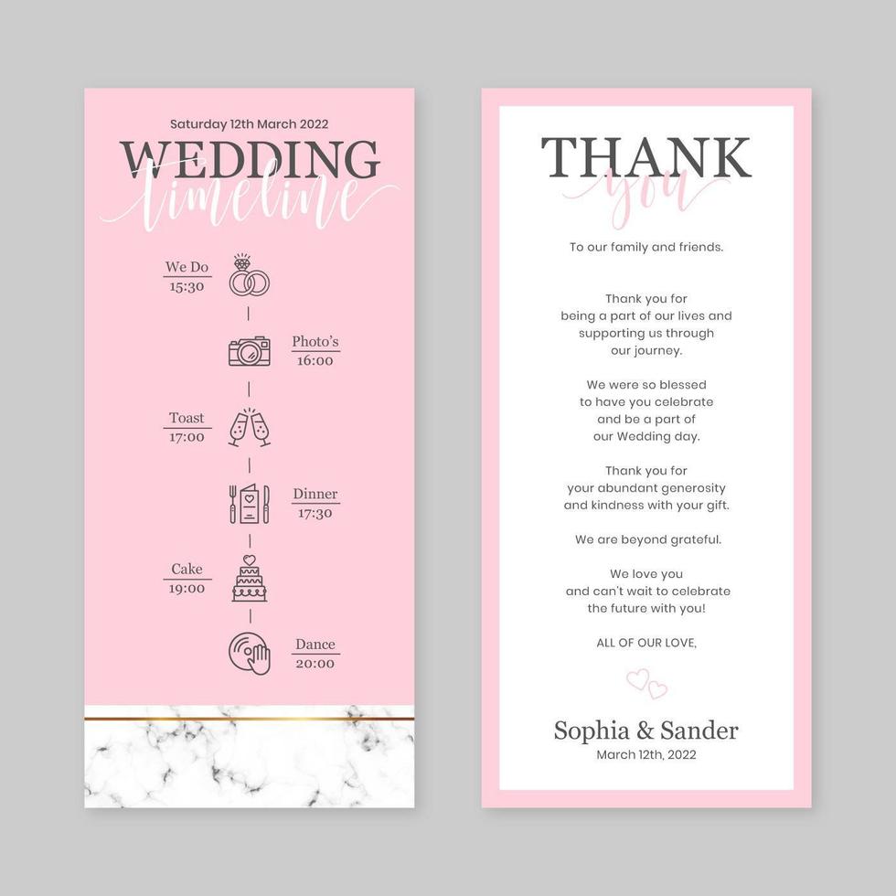 Download Wedding Timeline Card Vertical Template - Download Free ...